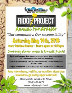 RidgeProject Jim Charlon Fundraiser 2016
